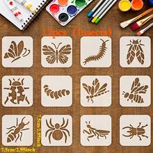 9pcs Cute Animal Painting Stencils, 10cm Washable Early Education Educational Drawing Tools, Suitable For Paper, Fabric, Wood And Multi-Scenario DIY Creation - Drawing Template - View 5