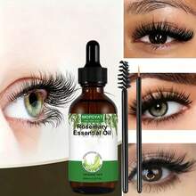 Sérum para pestañas con romero,maquillaje para mujer - Fórmula natural de engrosamiento y rizamiento, sin tinte, diseñado específicamente para pestañas,Adecuado para Pestañas y Cejas, Envase Verde con Cepillo y Aplicador - El regalo perfecto para mujeres,60ML - transparente - Ver 3