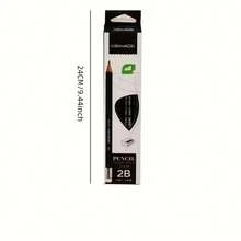 12pcs 2B Black Pencil Set With Eraser, Writing Tool Sketching Pencil, Drawing Tool 2B Exam Pencil Art Supplies Stationery Premium Writing Tool, Suitable For Writing, Student Drawing, Sketching And Painting - Multiple Styles - View 6