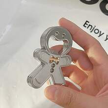 Cute Gingerbread Man Metal Bottle Opener - Stainless Steel Christmas Decoration, Holiday Pattern, No Power Required, Camping, Restaurant Accessory, Fun Design, Polished Finish, Multi-Functional Bottle Opener, Event Planner, Christmas Decorator, Kitchen Gadget, Outdoor Portable, Christmas - View 5