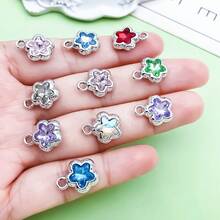 5/10pcs Silvery Plated Star Rhinestone Charms Multicolor Faceted Crystal Star Pendants For DIY Bracelet Necklace Earring Jewelry Making Supplies - Star - View 7