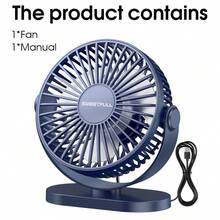 sweetfull Portable Mini Fan, Desk Fan With Hook, Dual-Use Multifunctional Quiet Personal Fan, 360 Degree Adjustable Rotation, USB Powered Cooling Fan For Office, Bedroom, Kitchen, Camping And Travel Essentials - Multicolor - View 18