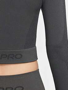 Nike Women's Soft Fitted Dry Comfortable Zip-Up Sports Top - Grey - View 4
