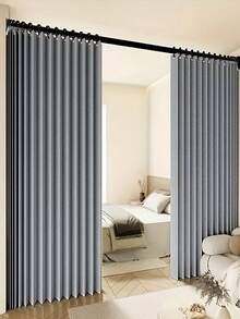 Foldable Shower Curtain, Folding Door Curtain, Folding Shower Curtain, Bathroom Privacy Curtain, Home Decor, Waterproof Linen-Textured Fabric, With Hooks And Straps - Multicolor - View 10