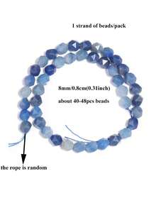 1 Strand Natural Faceted Blue Aventurine Beads 6/8/10mm Loose Stone Beads For DIY Jewelry Making Bracelet Necklace Accessories - Multicolor - View 10