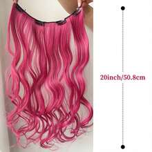 20 Inch Long Wavy Clip-In Hair Extensions, 4-Clip Design For Women, Rainbow Color, Multiple Colors Available, Suitable For Halloween, Christmas, Music Festivals And Other Holiday Occasions, Easy To Use - Multicolor - View 2