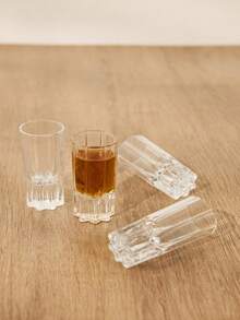 Haus Hana 30ml 1pc/6pcs/12pcs Set Engraved Starburst Crystal Glass Cup, Home Use Baijiu Glass, Luxury High-End Shot Glass, Cocktail Liquor Glass. High-End Leadfree Crystal Glass Cup - Multicolor - View 4