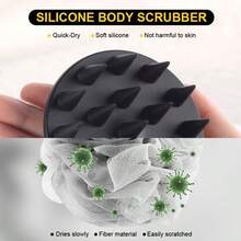 1pc Scalp Massage Shampoo Brush, Soft Silicone Bristles, Suitable For Hair, Dry And Wet Use, Home Bathroom Decor, Summer - A - View 8