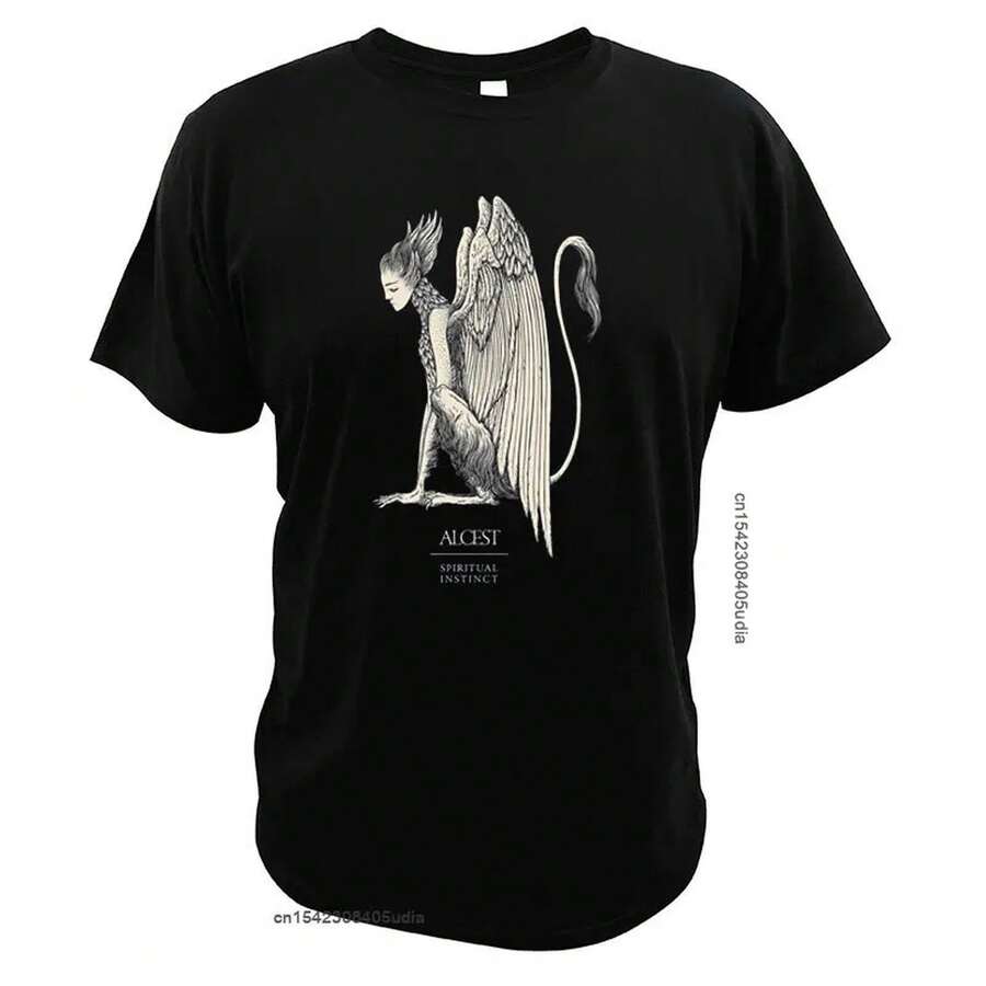 Spiritual Instinct T-Shirt Alcest Album T-Shirt French Post-Metal Band Cotton Comfortable EU Size T-Shirt For Men And Women - Black - View 1