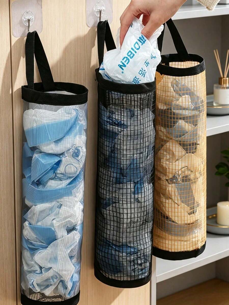 壁掛式塑膠購物袋收納架 多格收納整理袋 廚房用 聖誕節 家居裝飾 廚房收納整理 開學季 婚禮