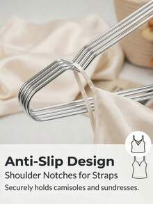40Pcs Multi-Purpose Stainless Steel Garment Hangers With Pants Bar, Anti-Slip Grooves Prevent Slipping, Strong Bearing Support Heavy Coats Jackets, Rustproof For Outdoor Sun Drying - Default - View 9