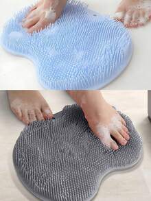 1pc Multifunctional Silicone Shower Massage Mat With Non-Slip Suction Cups, Wall-Mounted Foot Exfoliating Brush And Back Scrubber, Full Body And Foot Cleaning Bathroom Shower Accessory, Suitable For Bathroom Shower Foot Massage Daily Use - Multicolor - View 8