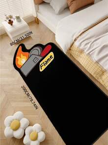 1pc Black Flame Design Doormat, Living Room Decor, Bedroom Decor, Home Casual Carpet, Decorative Rug, Small Rug, Carpet, Home Decor, Living Room Carpet, Living Room Small Rug, Bedroom Carpet, Living Room Home Decor, Outdoor Rug, Washable Carpet - Multicolor - View 10