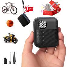 Pompa Udara Mobil Mini Carsun, Kompresor Pompa Sepeda, Ukuran Telapak Tangan, Berat 150g, Model Layar Digital, Pompa Mobil 150PSI, Pengisian Cepat/Port Pengisian USB, Warna Hitam - Nirkabel (seukuran telapak tangan) - View 2