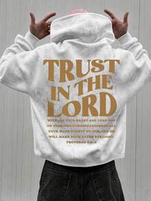 Off-White 水洗紮染連帽衛衣，背面大印花「TRUST IN THE LORD」，寬鬆版型，袋鼠口袋，抽繩帽兜，男士運動衫 - 白色 - 查看 3