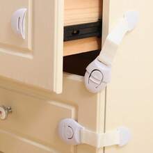 3/4/6/10pcs Drawer Safety Locks, No-Drill Adhesive Locks, Prevent Opening Of Drawers, Cabinets, Refrigerators, White Minimalist Highly Attractive Design, Compact And Portable, Space-Saving, Suitable For Home Storage And Organization Enthusiasts, Can Be Used As A New Home Gift - A - View 11
