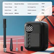 Pompa Udara Mobil Mini Carsun, Kompresor Pompa Sepeda, Ukuran Telapak Tangan, Berat 150g, Model Layar Digital, Pompa Mobil 150PSI, Pengisian Cepat/Port Pengisian USB, Warna Hitam - Nirkabel (seukuran telapak tangan) - View 9