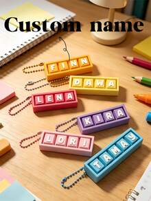 Personalized Keyboard Clicker | Customized Name Keychain | Letter Key Click Toy | ASMR Click Toy | Stress Relief Office Gift - Multicolor - View 1