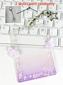 1pc Ins Cute Star Gradient Wings Acrylic Card Holder 3-Inch ID Photo Sleeve Pendant For Student Celebrity Fan Collectible Cards - Wing - View 6