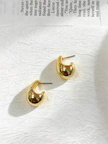 1 Pair - 9 Pairs Exaggerated Earrings, Resin Material, Shell, Texture, Glossy, Floral Design, Suitable For Daily Wear, Gatherings, Parties. - Yellow Gold - View 10