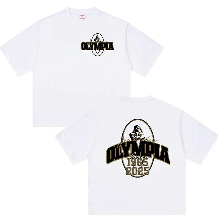 Olympia Gym Fitness Pump Cover Fans Gift T Shirt Men's Classic Vintage Short Sleeve T-Shirts Man 100% Cotton T-Shirt Streetwear - White - View 1