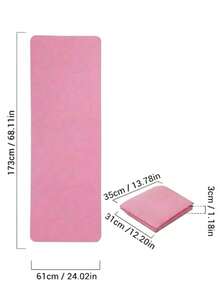 1pc 173*61*0.3cm EVA Yoga Mat, Pilates Solid Color Floor Mat, Suitable For Yoga, Pilates, Plank Exercise, Fitness Equipment, Yoga Mat, Gymnastics, Sports, Workout, Gym, Home Workout, Etc., Perfect Gift For Mother's Day, Birthday And Other Occasions - Pink - View 2