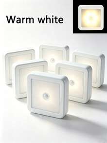 1/3/6pcs Smart Motion Sensor 6-LED Floor/Ceiling/Wall Light - Wireless, IP44, Auto On/Off, Plug-And-Play Installation, Modern Square Design. Suitable For Hallway, Stairs, Living Room, Bedroom (Battery Not Included). Ideal For Home - Square Lamp - View 13