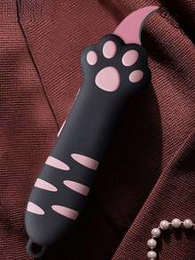 1pc Cute Cat Paw Shaped Multi-Function Utility Knife, Manual Retractable Blade For Safer Use, Lightweight And Portable Craft Knife Set, Suitable For Paper Cutting, Unboxing Packages, DIY Crafts - Multicolor - View 3