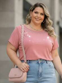 Plus Size Blouses - 乾枯玫瑰色 - 查看 7