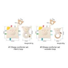 Newborn Commemorative Rattle, Cute Shaped Baby Grip Rattle Toy, Infant Grip Training Toy, Newborn Gift, Full Moon Commemorative Gift, Early Education Sheep Anti-Tear Toy, Baby Hand-Eye Coordination Tactile Toy, Multi-Function Sensory Toy, Christmas Halloween Gift, Soft And Easy To Grip, Fluffy Comfort Blanket Rattle Set - Multicolor - View 12