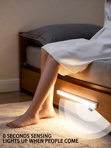 1pc Cabinet Light, Wireless Motion Sensor LED Night Light With Rechargeable Magnetic Base, Suitable For Hallway, Kitchen, Cabinet, Stairs, Closet, Home Room Decor, Wireless LED Light - White - View 6