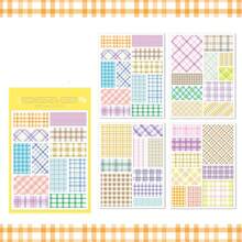 Minimalist Girly Plaid Planner Stickers, Basic Frame Landscape Oil Painting Decorative Material Stickers - Multicolor - View 6