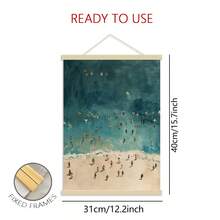 1pc Captivating Ocean Swimming Canvas Art - Unframed Beach Hut Decorative Painting, Simple Wall Art For Living Room And Bedroom - Multicolor - View 15