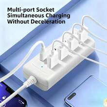 Hub Multi-Port 8-in-1: Satu Kabel Menghubungkan 8 Port (4 Port USB + 4 Port Type-C), Adaptor Daya Multi-Port Gaya Dock Pengisian Cepat PD - Putih - View 5