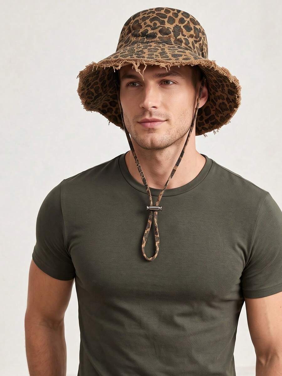 1 Summer Drawstring Wide Brim Outdoor Sun Hat, Adjustable Chin Strap, Durable Design, Suitable For Travel, Beach, Casual Vacation & Daily Use - Multicolor - View 1