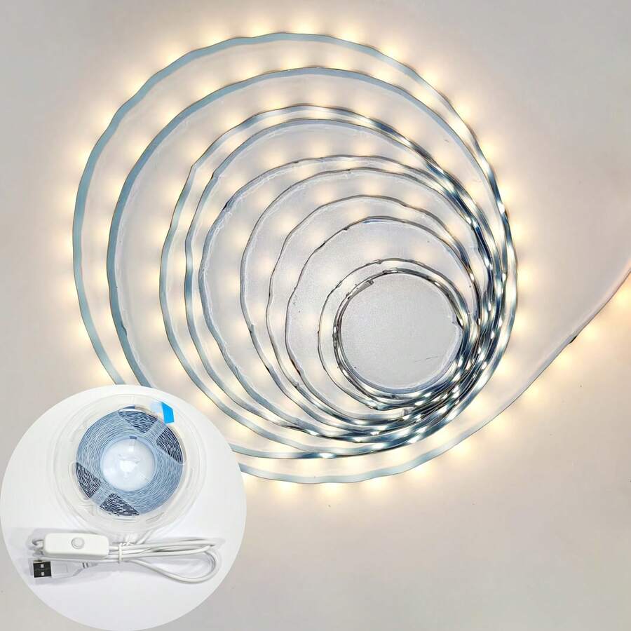 USB供電LED燈條－暖白色/純白色，附開關易安裝，適用於電視背光與居家裝飾，適合婚禮、萬聖節、聖誕節、派對等多種場合