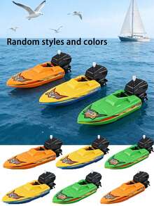 6/3pcs Wind-Up Speed Boat Toys, Wind-Up Speed Boat, Suitable For Pool Party, Water Activities, Can Be Used As Birthday Gift, Summer Party Water Game Prop, Random Color - Speedboat - View 4