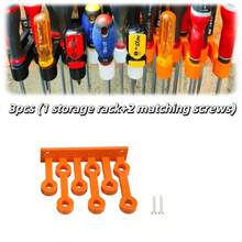 1/2pcs (1/2 Rack + 2/4 Matching Screws) Screwdriver Wall Mount Rack/9-Slot Screwdriver Storage Rack, Garage Organization Tool, Easy Installation, Used For Manual Tool Organization, Suitable For Garage/Warehouse Tool Organization And Storage - Multicolor - View 12