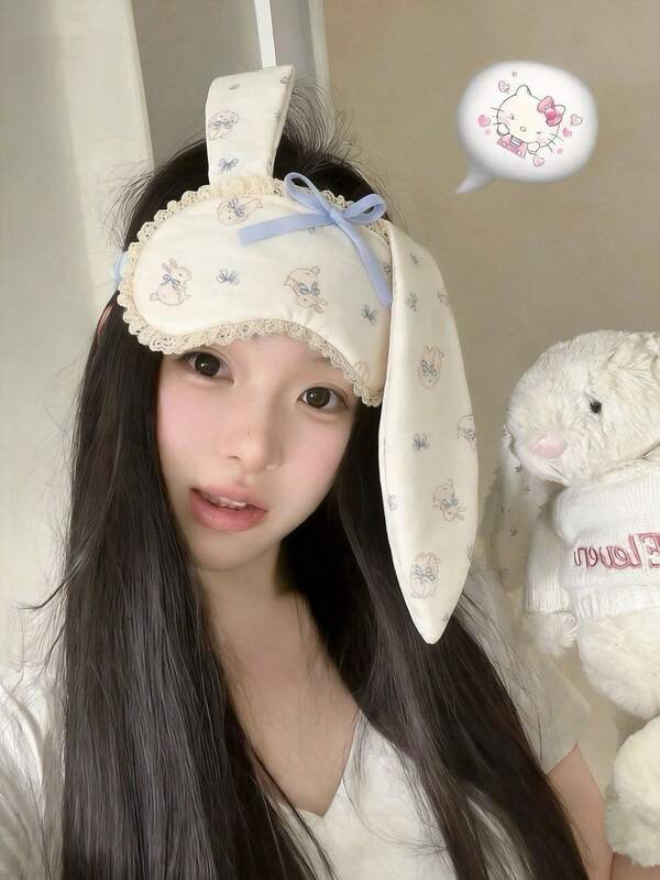 Cute Cartoon Pattern Eye Mask (1pc) | Eye Mask | Natural Sleep Support | Blackout Eye Mask | Unisex | Soft & Portable | Travel Essential | Suitable For: School, Back To School, Travel, Home