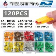 120 PC Low Profile Mini Car Fuse Auto Car Motorcycle SUV Fuses Kit APM ATM - Default - View 10
