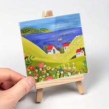 1pc Wooden Mini Art Display Easel, Multi-Functional, Can Hold Paintings And Decor, Serve As Triangular Phone Stand, Small Tablet/TV Support, Practical Desk Organizer And Display For Students Back To School - Mini Easel - View 9