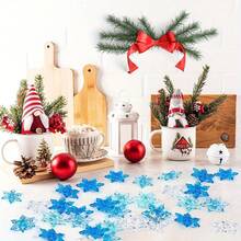 100pcs Winter Acrylic Snowflake Vase Fillers 3D Blue Translucent | Christmas Pendant Beads, DIY Vase Filler Crafts, Christmas Party Tabletop Scatter Decor, Party Wedding Craft Decoration - 100 Pcs - View 6