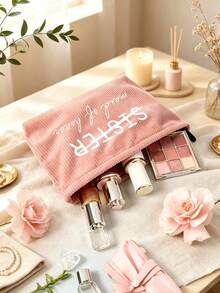 "Maid Of Honor" Printed Fashion Toiletry Bag - Stylish Lightweight Zippered Travel Makeup Organizer, Machine Washable, Multi-Functional Storage Bag; Perfect Fun Wedding/Engagement Gift For Bridesmaids And Unique Bridal Shower Favor - Multicolor - View 4