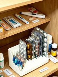 15-Compartment Pill Blister Pack Organizer, Holds Full Blister Packs, Portable Home Medicine Storage Box - Multicolor - View 2
