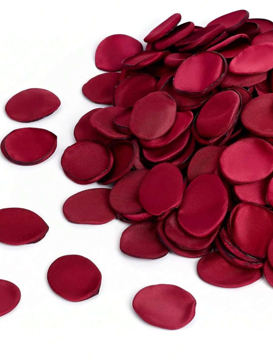 50/100/200/300/400pcs 1.5 Inch Artificial Silk Rose Petals, Burgundy Red, Suitable For Wedding Decor, Outdoor Garden Decor, DIY Decoration, Gift Wrapping, Home Decor, Aisle Decor, Bridal Party Decor, Room Decor, Holiday Decor - Burgundy - View 1