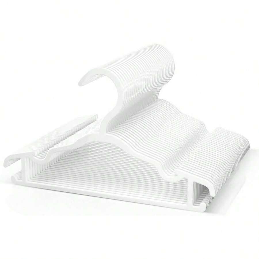 10/20 Packs Swan White Non-Slip Hangers 27cm Sturdy Durable Space-Saving Clothes Organizer For Wardrobe Closet Pants Coats Shirts Dresses Daily Essential Use - White - View 1