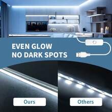 LQHZMYY 1件 低電壓 5V LED 柔性霓虹燈條，附按鈕開關，白色/暖光，1m/2m/3m/4m/5m，適用於直播補光、臥室補光、櫥櫃、浴室鏡子、廚房、餐桌、鏡子、派對及其他驚喜氛圍 - 霓虹燈 - 查看 6