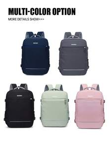 myco bags 航空公司認可旅行背包，附真空壓縮袋與充氣幫浦，適用大多數航空公司登機尺寸 15.75X11.81X7.87 英吋，180 度開口戶外旅行包，背板附行李拉桿帶，筆電包 - 彩色 - 查看 6