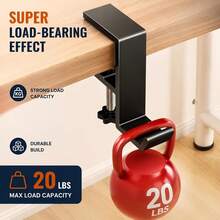 1pc Adjustable Desk Edge Hook - High Load Capacity, Durable, Multi-Functional Storage For Backpack, Water Bottle - Easy To Install, Headphone Holder, Suitable For Office, Computer, Student Desk, Craft Table - Grey - View 4