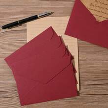 48pcs Stationery Set, Includes Envelopes (24 Kraft Paper + 12 Linen Texture Envelopes + 12 Wax Seal Stickers), Suitable For Love Letters And Party Invitations Letter Set (Red) - Long Lid Version - View 6